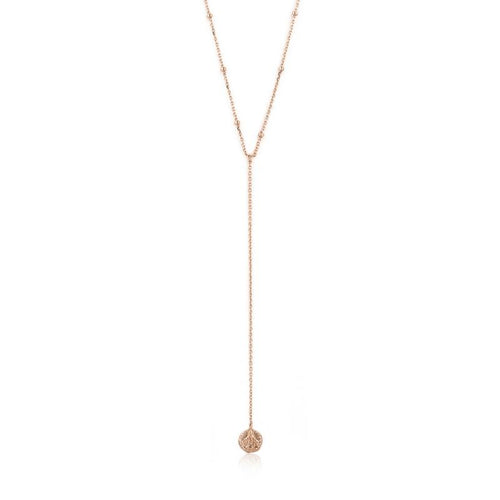 Rose Gold Y Drop Deus Necklace Jewellery Ania Haie 